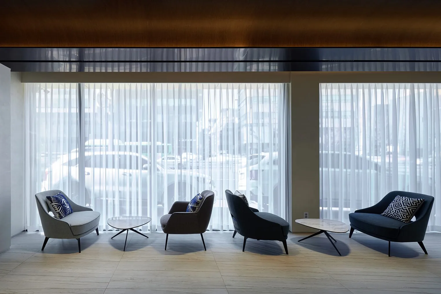 Reception and lounge at VOS Dermatology Clinic, Gangnam, Seoul