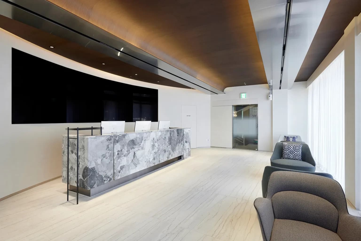 Reception and waiting area at VOS Dermatology Clinic